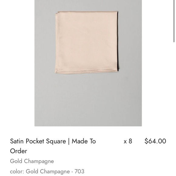 Revelry Gold Champagne Satin Pocket Square NWT - Picture 1 of 2